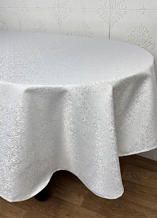 Скатертина жакардова 160х260 см oval cream