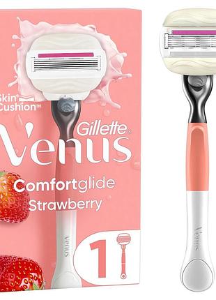 Станок для бритья gillette venus edition strawberry  с двумя кассетами новый