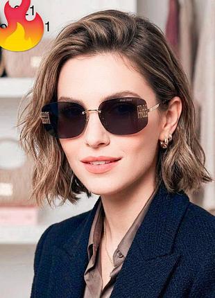 Очки, женские, солнцезащитные, черные, новые, miumiu