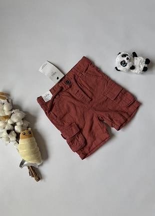 🤎 нові льняні  шорти карго m&s kids 18–24 міс🤎
