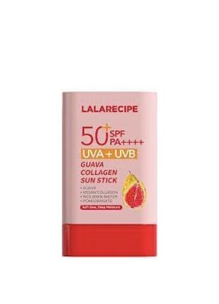 Сонцезахисний стік з екстрактом гуави та колагену lalarecipe guava collagen sun stick, 20 г