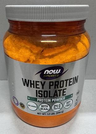 Ізолят сироваткового протеїну now foods sports whey protein isolate unflavored 1.2 lbs (544g)