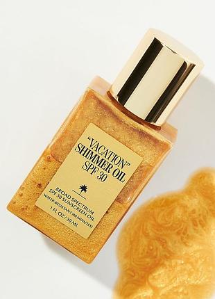 Сонцезахисна олія для тіла з шимером vacation shimmer oil spf 30 , 30 ml