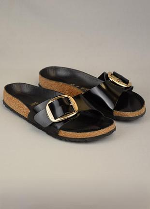 Шлепанцы женские birkenstock madrid big buckle сланцы босоножки черные. нитеньки. оригинал. 37 р./24 см.