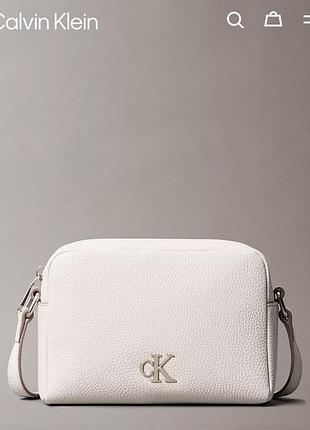 Сумка calvin klein archive hardware camera bag white, в наявності, оригінал usa