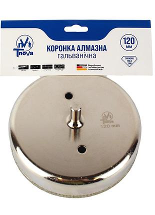 Коронка алмазна гальванічна t-nova 120 мм для плитки, керамограніту та скла (під дриль/шурупокрут)
