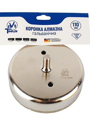 Коронка алмазная гальваническая t-nova 110 мм для плитки, керамогранита и стекла (под дрель/шуруповерт)