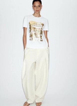 Футболка жіноча металізована zara new