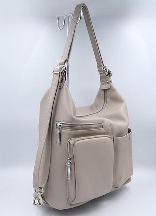 Сумка жіноча шкіряна leather 900121 light gray