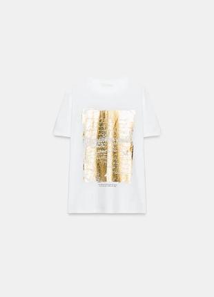 Футболка жіноча металізована zara new
