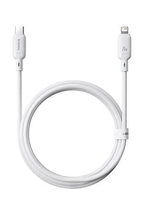 Кабель baseus silky series p10377700213-01 type-c – lightning, 2м, 20вт, білий