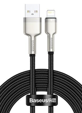 Кабель baseus lightning cafule series metal data cable 2м 2.4a caljk-b02 black