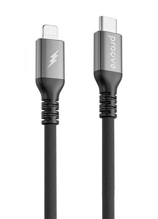 Кабель зарядки proove regen ccrs60002101, type-c на lightning, 1 метр, 3 амперы, черный