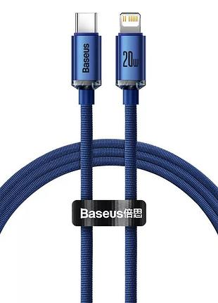 Кабель baseus crystal shine series type-c to lightning 20w 120см cajy000203 blue