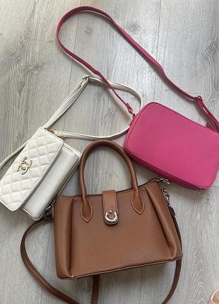 Лот сумочок кросбоді chanel h&m біла рожева коричнева