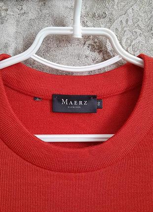 Мужской красный мериносовый свитер премиум бренд maerz muenchen шерсть merino 100%, мериносовая шерсть джемпер