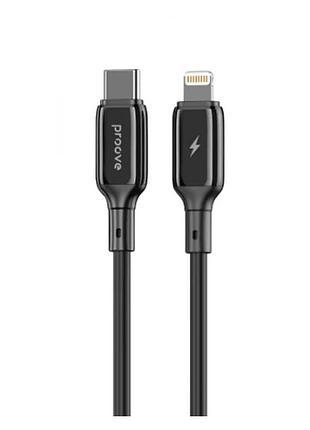 Кабель charge\otg proove flex metal type-c to lightning 27w 2.4a 1m black ccfm27002101