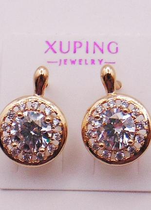 Серьги медсплав с фианитами xuping 14х10 мм xp188