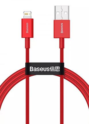 Кабель baseus calys-a03 superior series fast charging lightning 2.4a 1m red