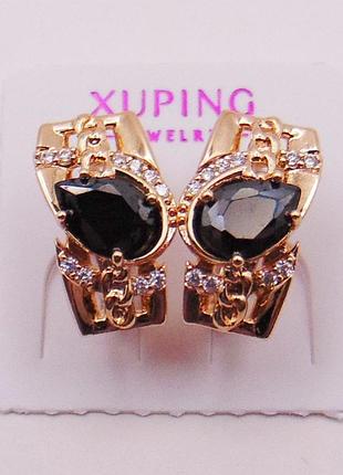 Серьги медсплав с фианитами xuping 14х8 мм xp191