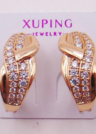 Сережки медсплав із фіанітами xuping 18х8 мм xp193