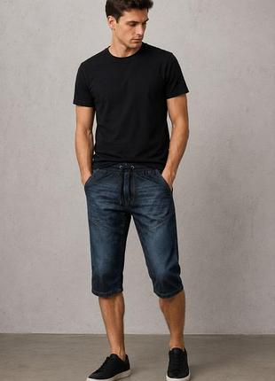 Крутые джинсовые шорты с эластичной резинкой 3/4 length denim co.