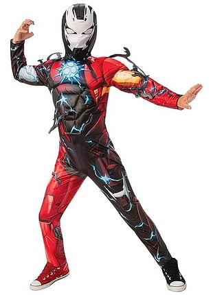 Костюм карнавальный венома - железного человека от venomized iron man venom железный человек железный человек супергерой веном и маска 7-8 лет 122-128