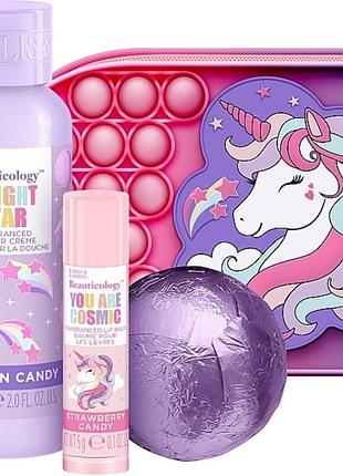 Детский подарочный набор уходовой косметики baylis &amp; harding beauticology cosmic unicorn pop beauty pencil case в розово-фиолетовых тонах