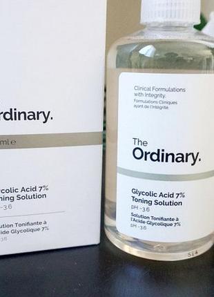 Тоник для лица с 7% гликолевой кислоты the ordinary glycolic acid 7% toning solution
