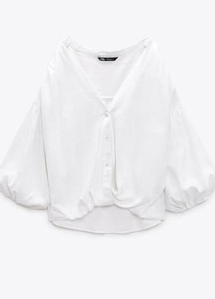 Лляна блуза в стилі боххо  zara