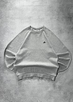 Сірий вінтажний світшот adidas vintage sweatshirt оверсайз 00s m
