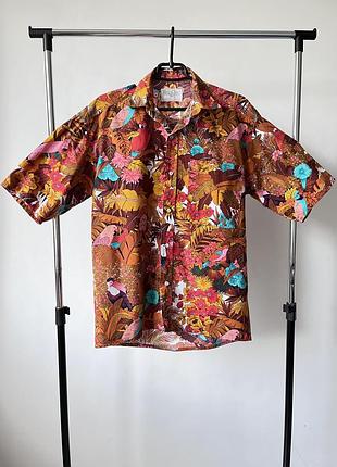 Вінтажна чоловіча сорочка vintage 80-90s billichic tropical shirt made in france 🇫🇷 paris