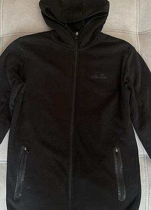Кофта ellesse s чорна на замку з капюшоном