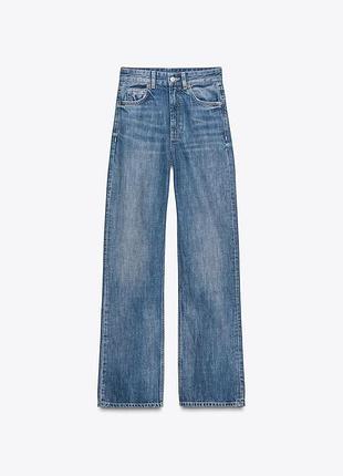 Джинси wide leg із високою посадкою zara