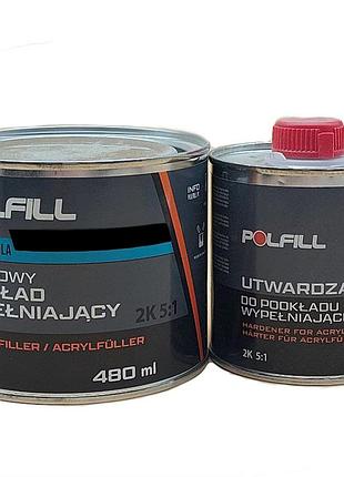 Грунт акриловий 5:1 2k eco сірий 400мл+80мл затв. polfill