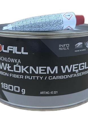 Шпаклівка карбонова (з вуглцевим волокном) "carbon" + затв. 1,8кг чорна polfill