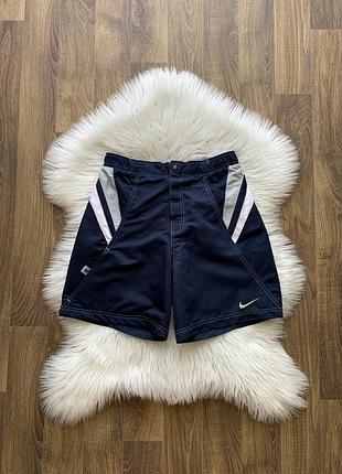 Темно сині спортивні бриджі жіночі вінтажні y2k шорти nike shox vintage shorts оригінал розмір s