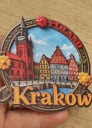 Магніт на холодильник краков krakow poland польща акрил (пластик)