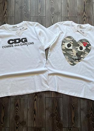 Футболка play comme des garçons / нові футболки cdg, ком де гарсон