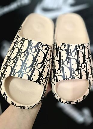 Шлепанцы adidas x christian dior (легкий б/у-оригинал-унисекс)39-25,5см