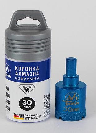 Коронка алмазная вакуумная t-nova 30 мм для керамогранита, плитки и камня (трехгранный хвостовик