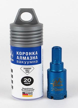 Коронка алмазная вакуумная t-nova 20 мм для керамогранита, плитки и камня (трехгранный хвостовик