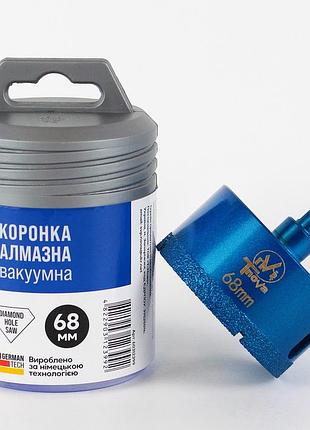 Коронка алмазная вакуумная t-nova 68 мм для керамогранита, плитки и камня (трехгранный хвостовик
