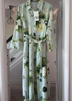 Платье женское от бренда zara (100%-й штапельный хлопок )