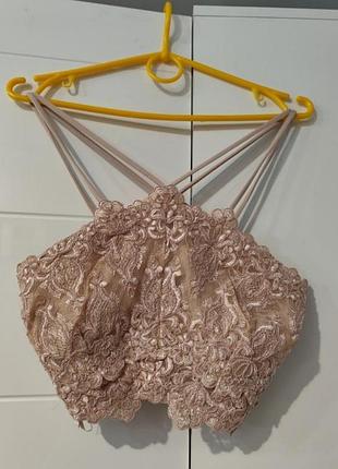 Топ с кружевом river island. состояние идеально.