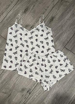 Піжама george uk 8-10 (xs/s) майка та шорти з метеликами