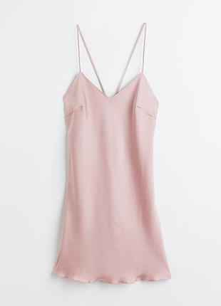 Рожева нічна сорочка, комбінація з мереживом, пенюар h&m