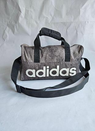 Сумка дорожная adidas lin per duf xs оригинал серо-черная