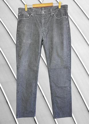Чоловічі вельветові штани levi’s w36 l32 l xl оригінал сірі вельветові джинси прямі regular straight левіс лівайс стан як нові 52 54 батал
