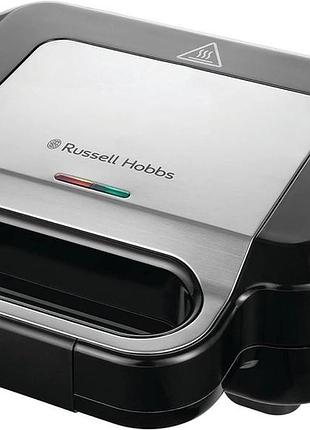 Мультимейкер russell hobbs 26810-56, 750вт, комплект-3 пластини, алюміній, корпус-нержав.сталь, пластик, чорний-срібний
